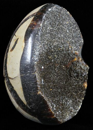 Septarian Dragon Egg Geode - Black Crystals #58790